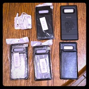 5 SAMSUNG PHONE WALLET CASES + AKG HEADPHONES NEW